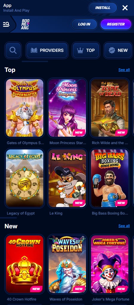Boomerang bet auf dem Smartphone